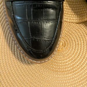 Black Croc-Embossed Naturalilze Eiffel Loafers in